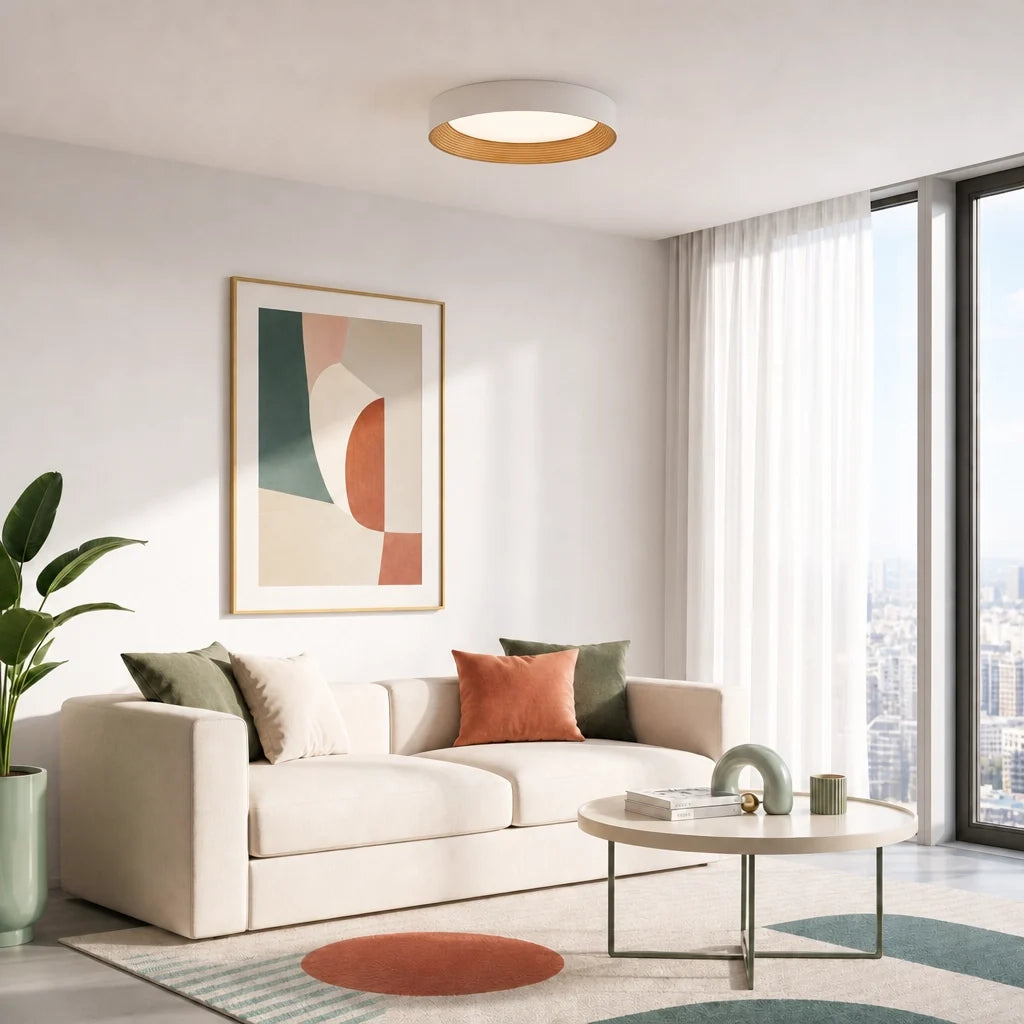 Modern Flush Mount Ceiling Light with Round Frameless Shade and Integrated LED