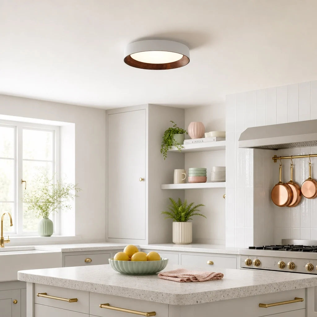 Modern Flush Mount Ceiling Light with Round Frameless Shade and Integrated LED