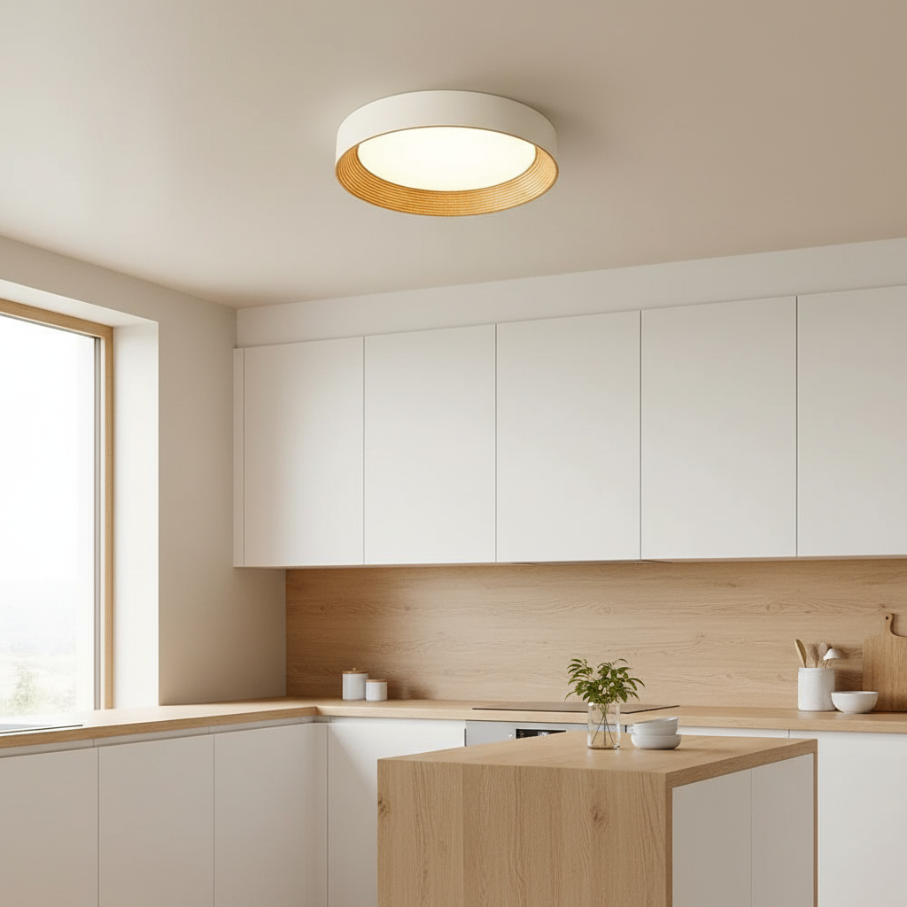 Modern Flush Mount Ceiling Light with Round Frameless Shade and Integrated LED