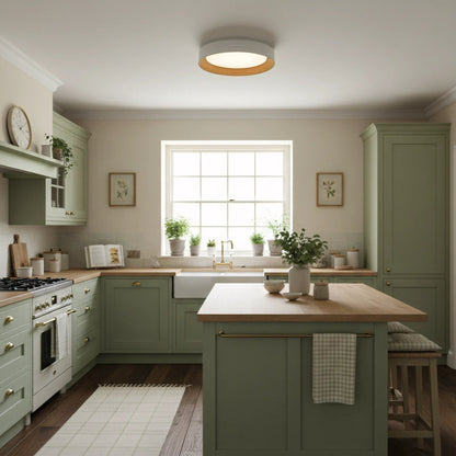 Modern Flush Mount Ceiling Light with Round Frameless Shade and Integrated LED