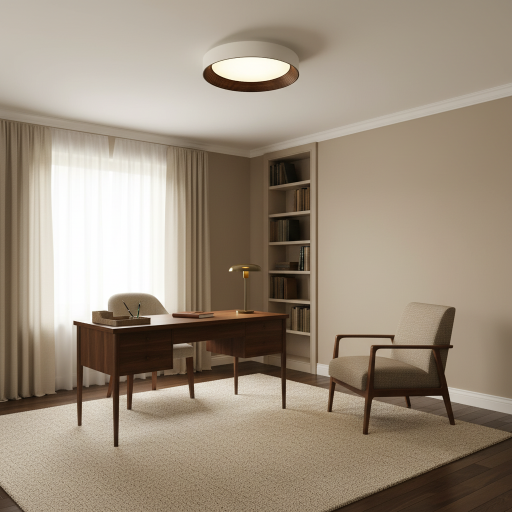 Modern Flush Mount Ceiling Light with Round Frameless Shade and Integrated LED