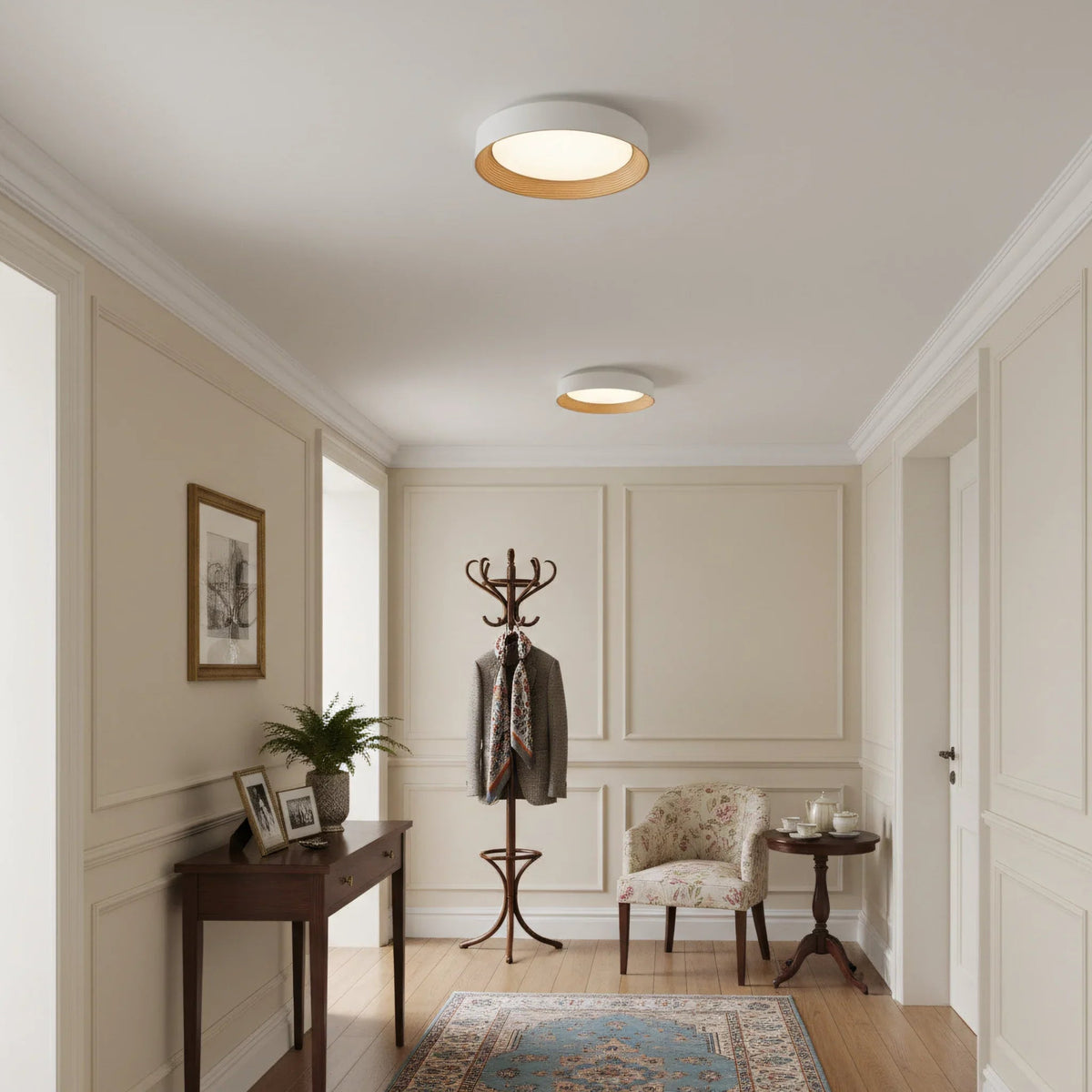 Modern Flush Mount Ceiling Light with Round Frameless Shade and Integrated LED