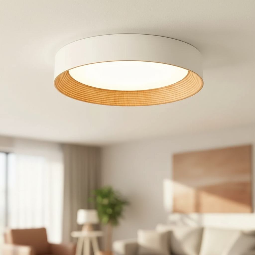 Modern Flush Mount Ceiling Light with Round Frameless Shade and Integrated LED