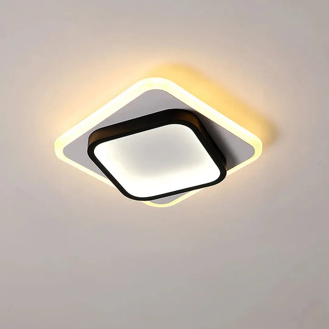 Modern LED Ceiling Light with Double Square Frame for Hallway and Bedroom