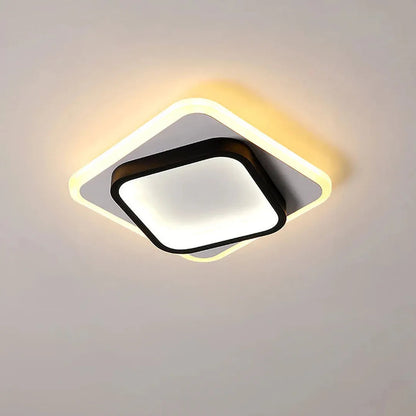 Modern LED Ceiling Light with Double Square Frame for Hallway and Bedroom