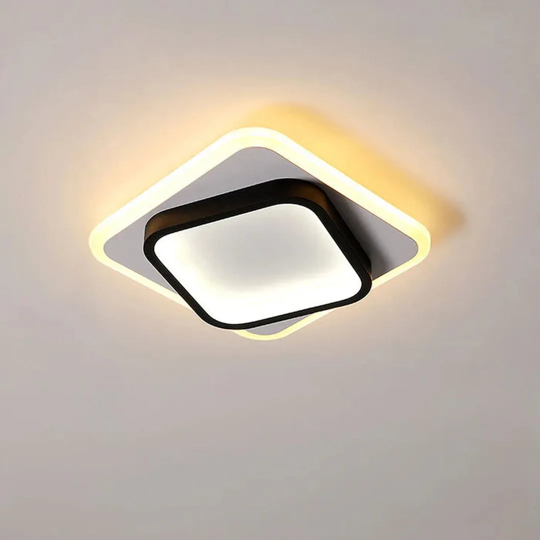 Modern LED Ceiling Light with Double Square Frame for Hallway and Bedroom