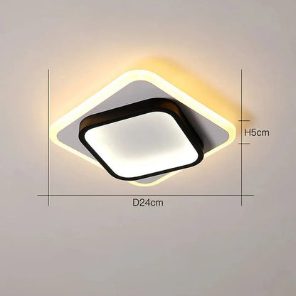 Modern LED Ceiling Light with Double Square Frame for Hallway and Bedroom