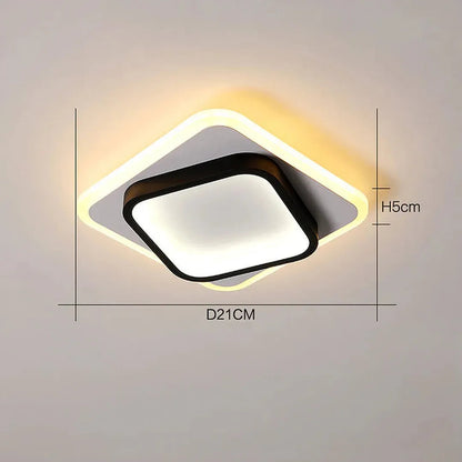 Modern LED Ceiling Light with Double Square Frame for Hallway and Bedroom