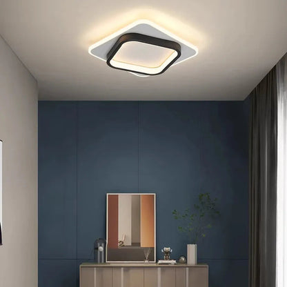 Modern LED Ceiling Light with Double Square Frame for Hallway and Bedroom