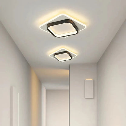 Modern LED Ceiling Light with Double Square Frame for Hallway and Bedroom