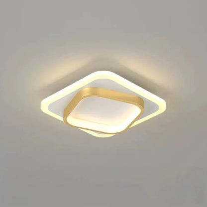 Modern LED Ceiling Light with Double Square Frame for Hallway and Bedroom
