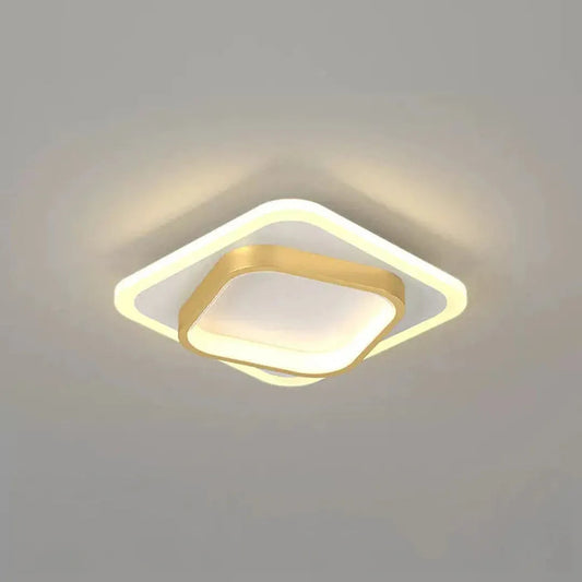 Modern LED Ceiling Light with Double Square Frame for Hallway and Bedroom