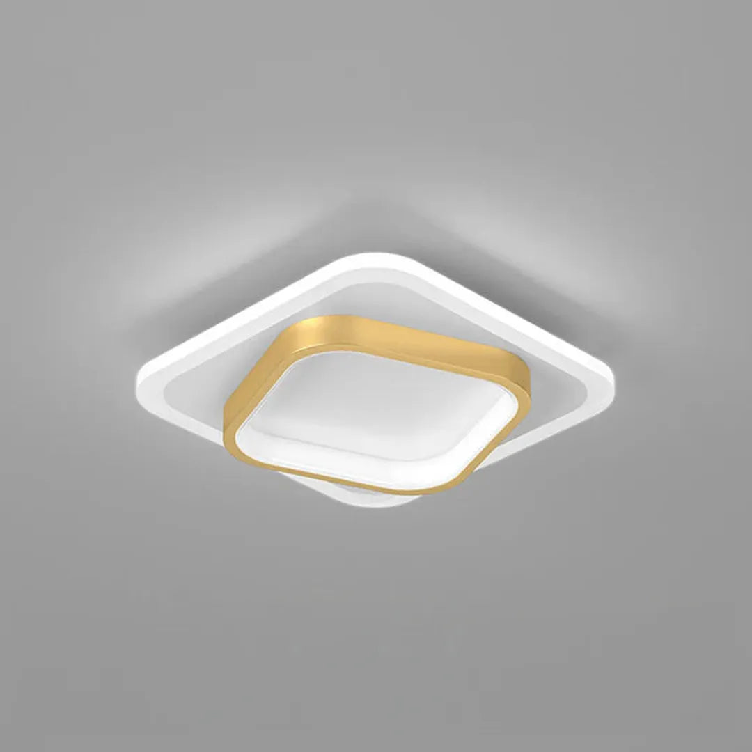 Modern LED Ceiling Light with Double Square Frame for Hallway and Bedroom