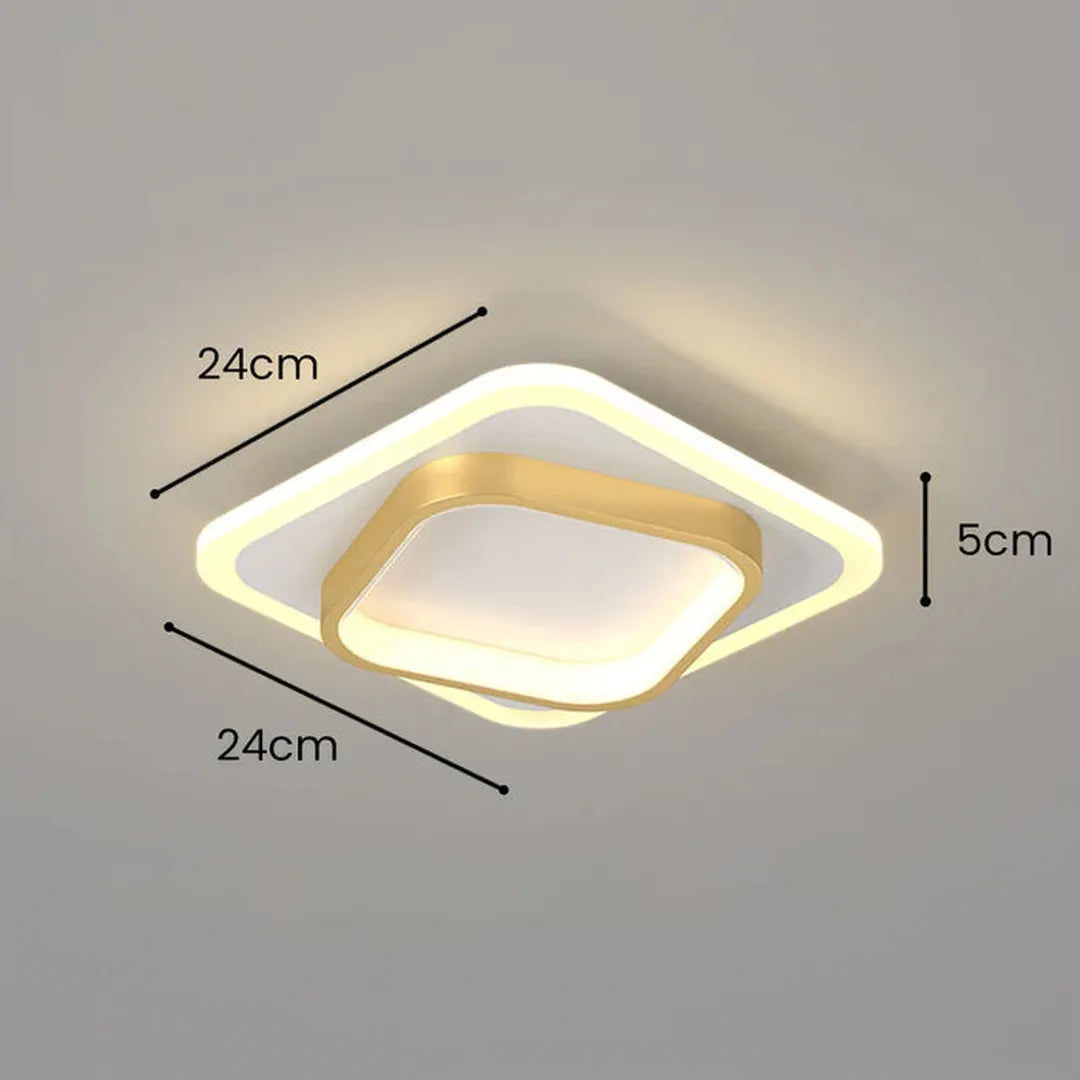 Modern LED Ceiling Light with Double Square Frame for Hallway and Bedroom
