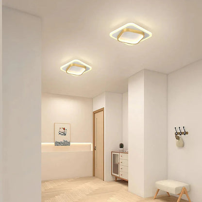 Modern LED Ceiling Light with Double Square Frame for Hallway and Bedroom