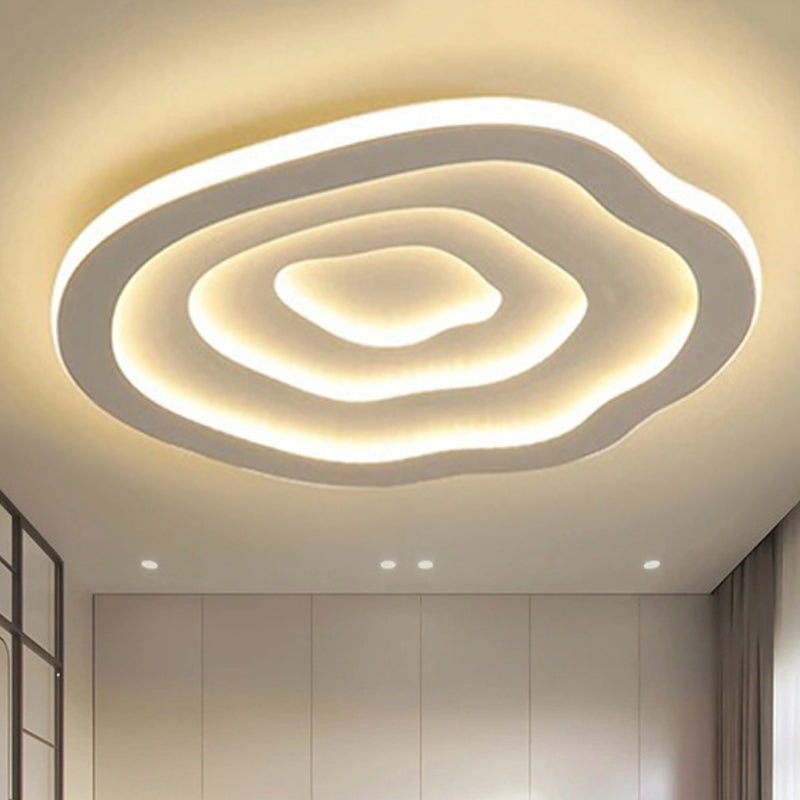 Modern LED Ceiling Light with Organic Ripple Design and Warm Glow