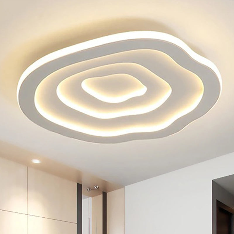 Modern LED Ceiling Light with Organic Ripple Design and Warm Glow