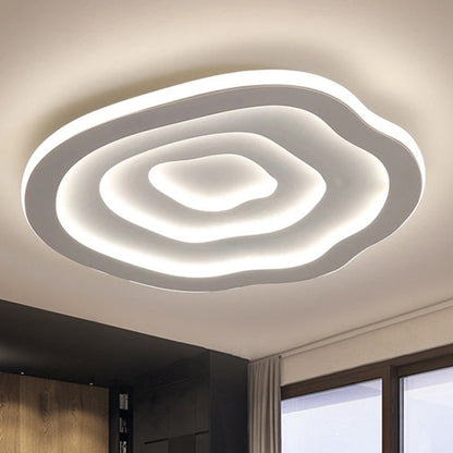 Modern LED Ceiling Light with Organic Ripple Design and Warm Glow