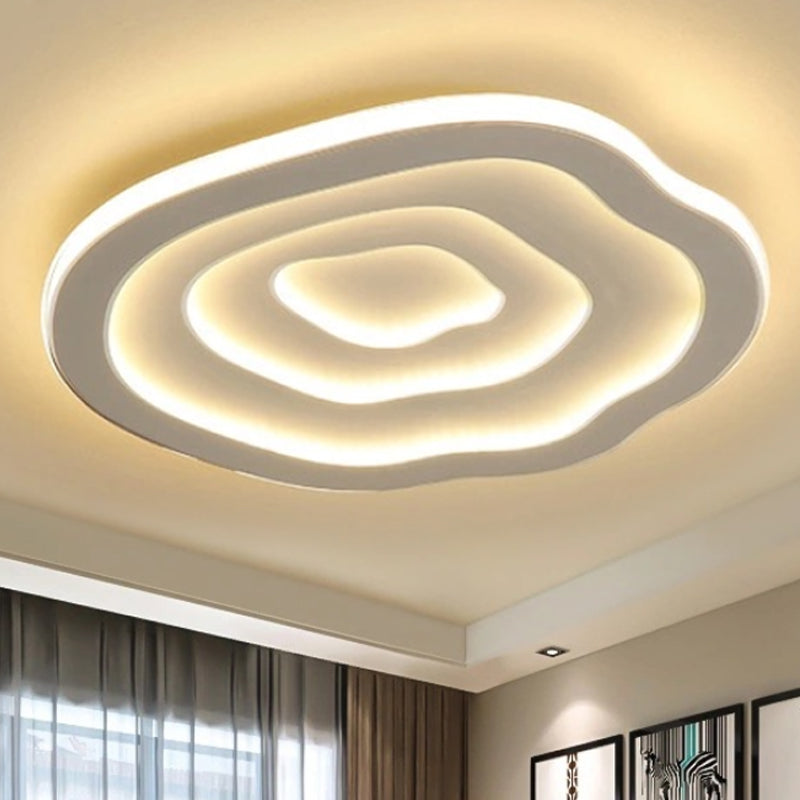 Modern LED Ceiling Light with Organic Ripple Design and Warm Glow