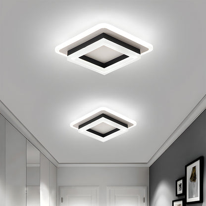 Modern LED Ceiling Light with Square Double Frame Design