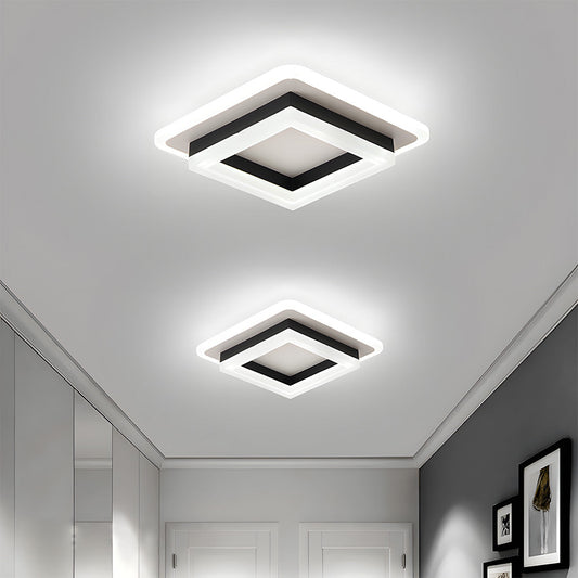 Modern LED Ceiling Light with Square Double Frame Design