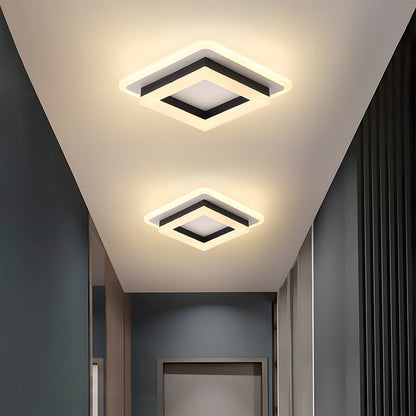 Modern LED Ceiling Light with Square Double Frame Design