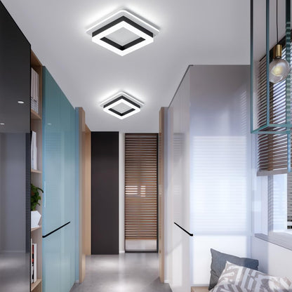 Modern LED Ceiling Light with Square Double Frame Design