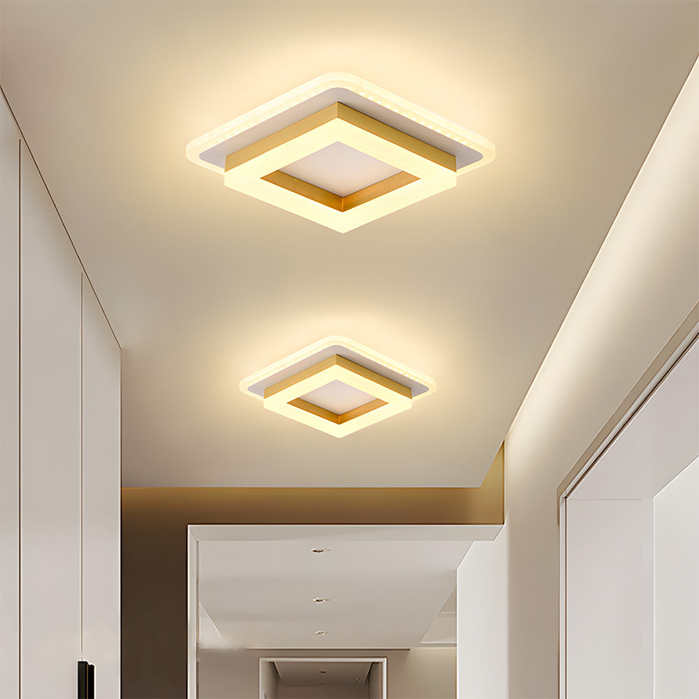 Modern LED Ceiling Light with Square Double Frame Design