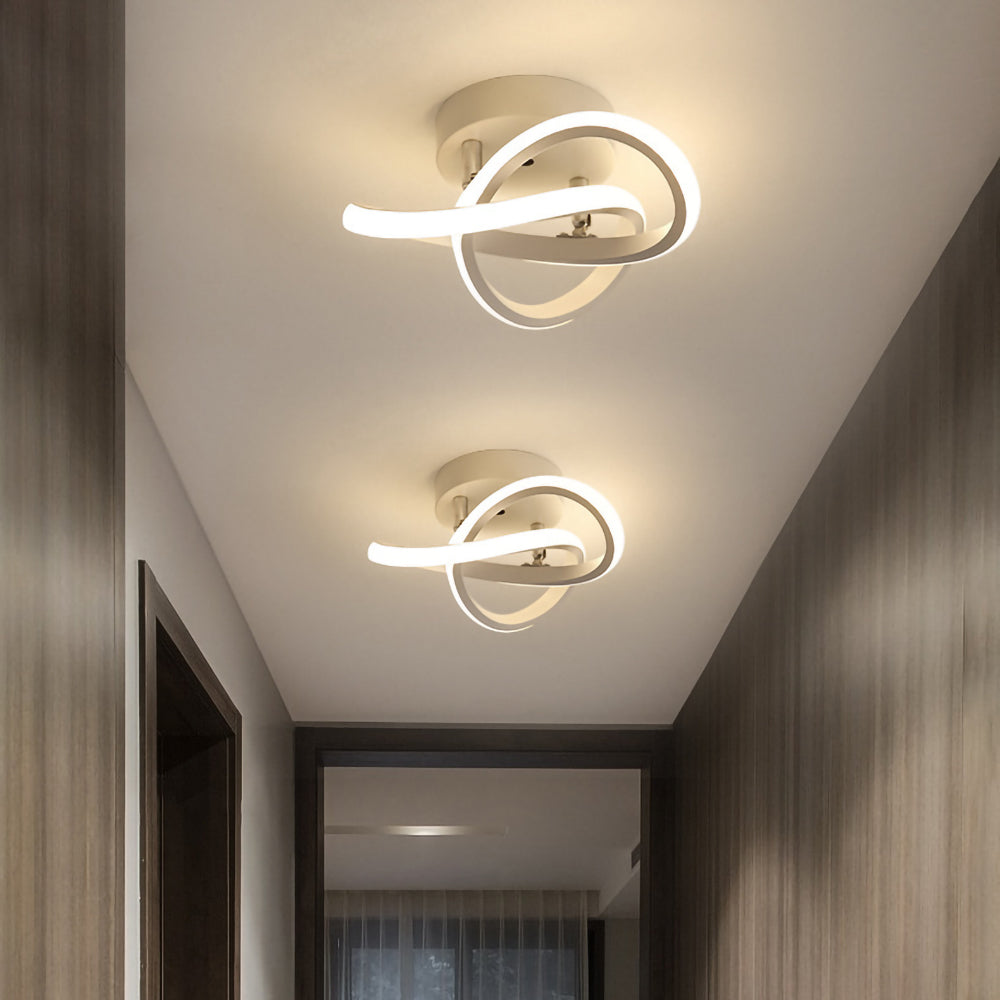 Modern LED Ceiling Light with Twisted Knot Design for Hallways and Living Rooms