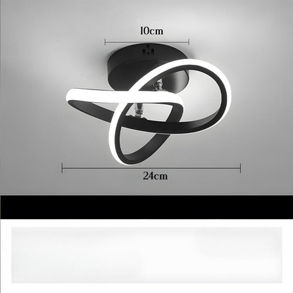 Modern LED Ceiling Light with Twisted Knot Design for Hallways and Living Rooms