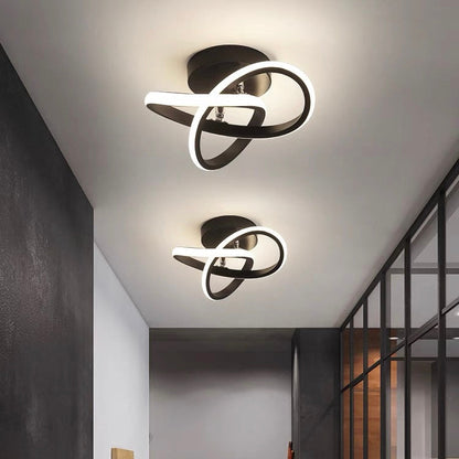 Modern LED Ceiling Light with Twisted Knot Design for Hallways and Living Rooms