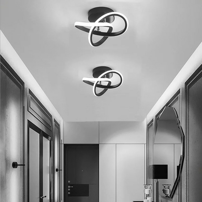 Modern LED Ceiling Light with Twisted Knot Design for Hallways and Living Rooms