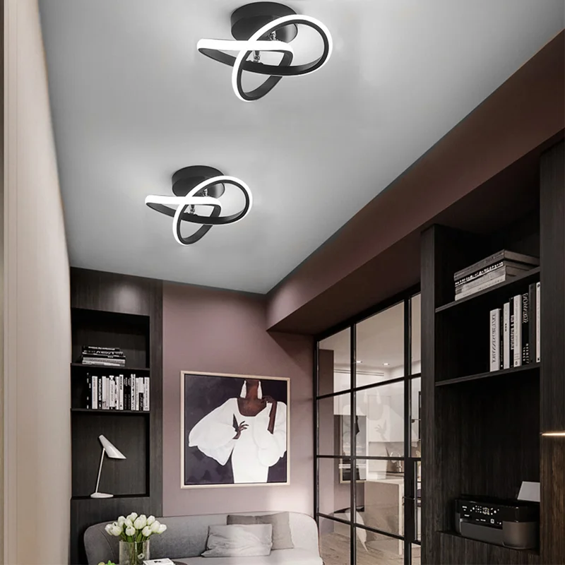 Modern LED Ceiling Light with Twisted Knot Design for Hallways and Living Rooms