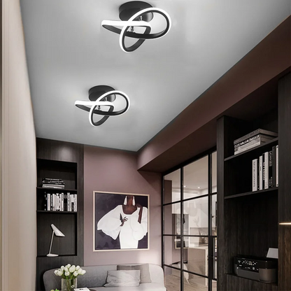 Modern LED Ceiling Light with Twisted Knot Design for Hallways and Living Rooms