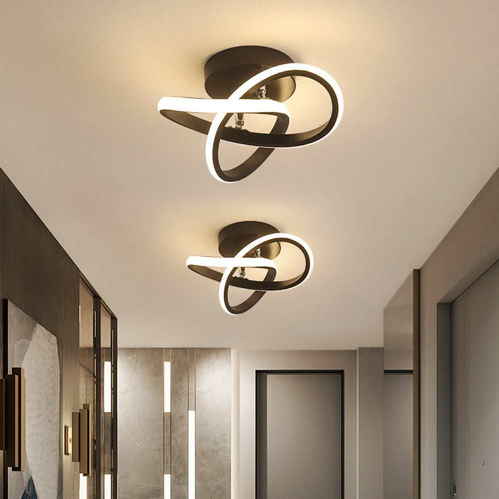 Modern LED Ceiling Light with Twisted Knot Design for Hallways and Living Rooms
