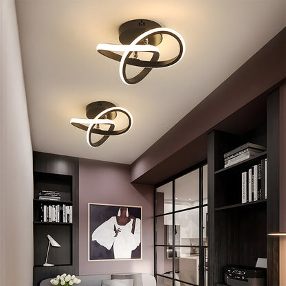 Modern LED Ceiling Light with Twisted Knot Design for Hallways and Living Rooms