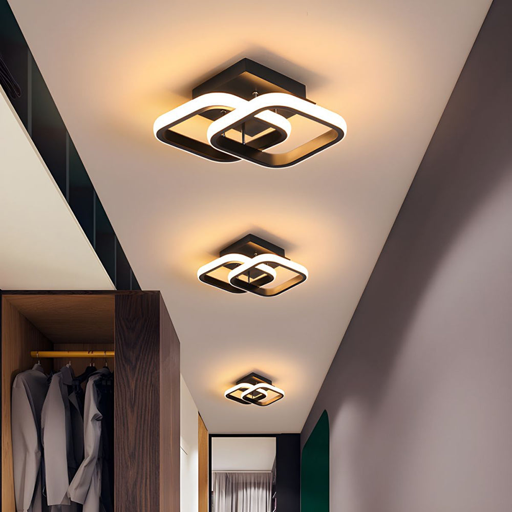 Modern LED Ceiling Light with Twisted Knot Design for Hallways and Living Rooms