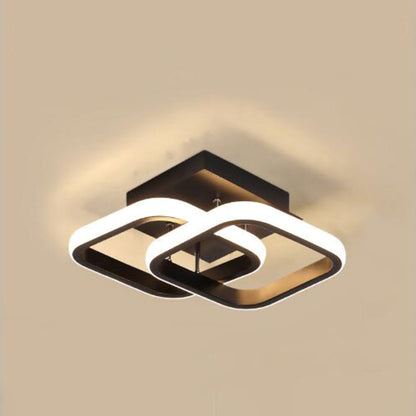 Modern LED Ceiling Light with Twisted Knot Design for Hallways and Living Rooms