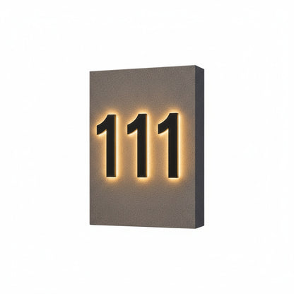 Modern LED House Number with Stainless Steel Frame