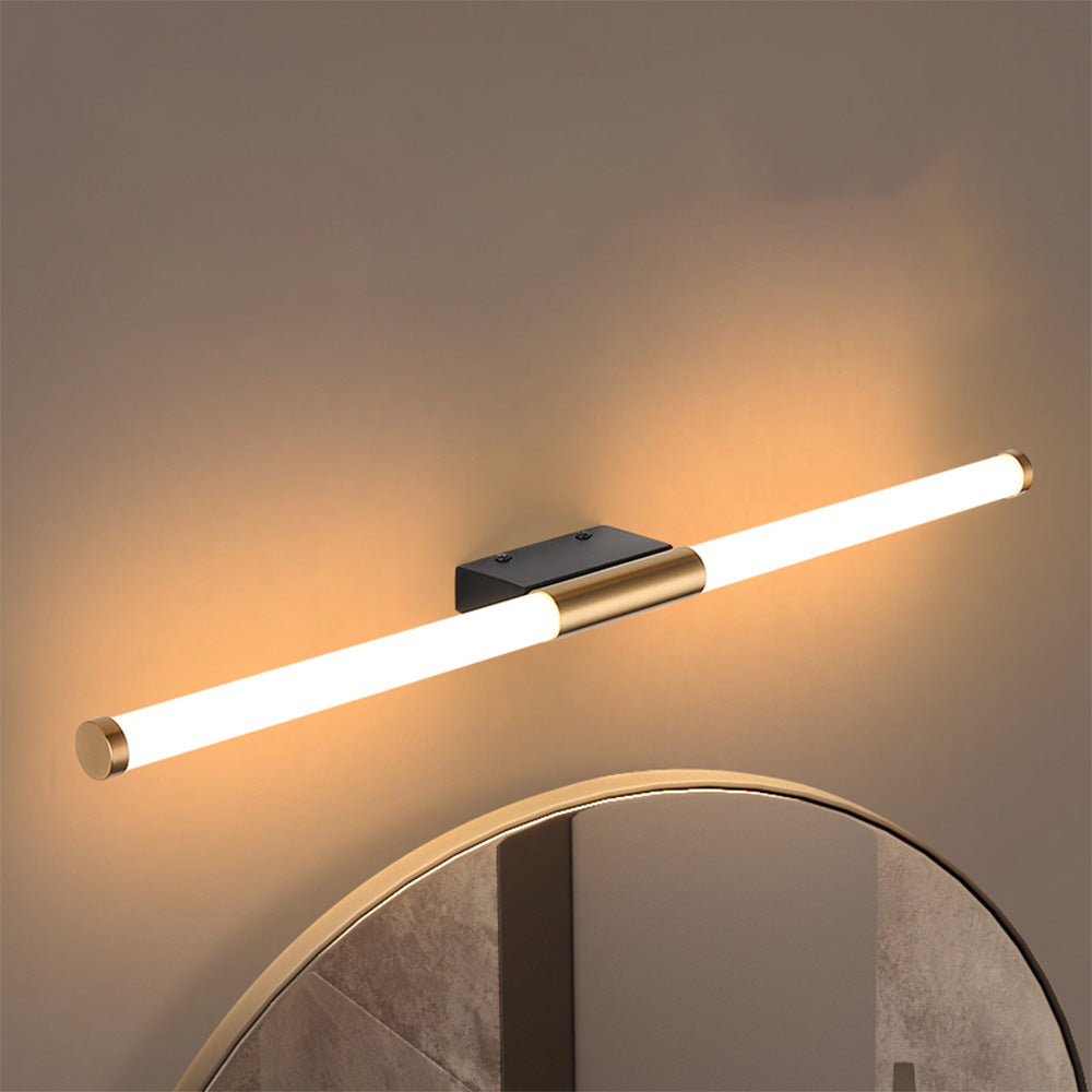 Modern LED Wall Lamp Linear Tube Light with Integrated LED and Gold Accent