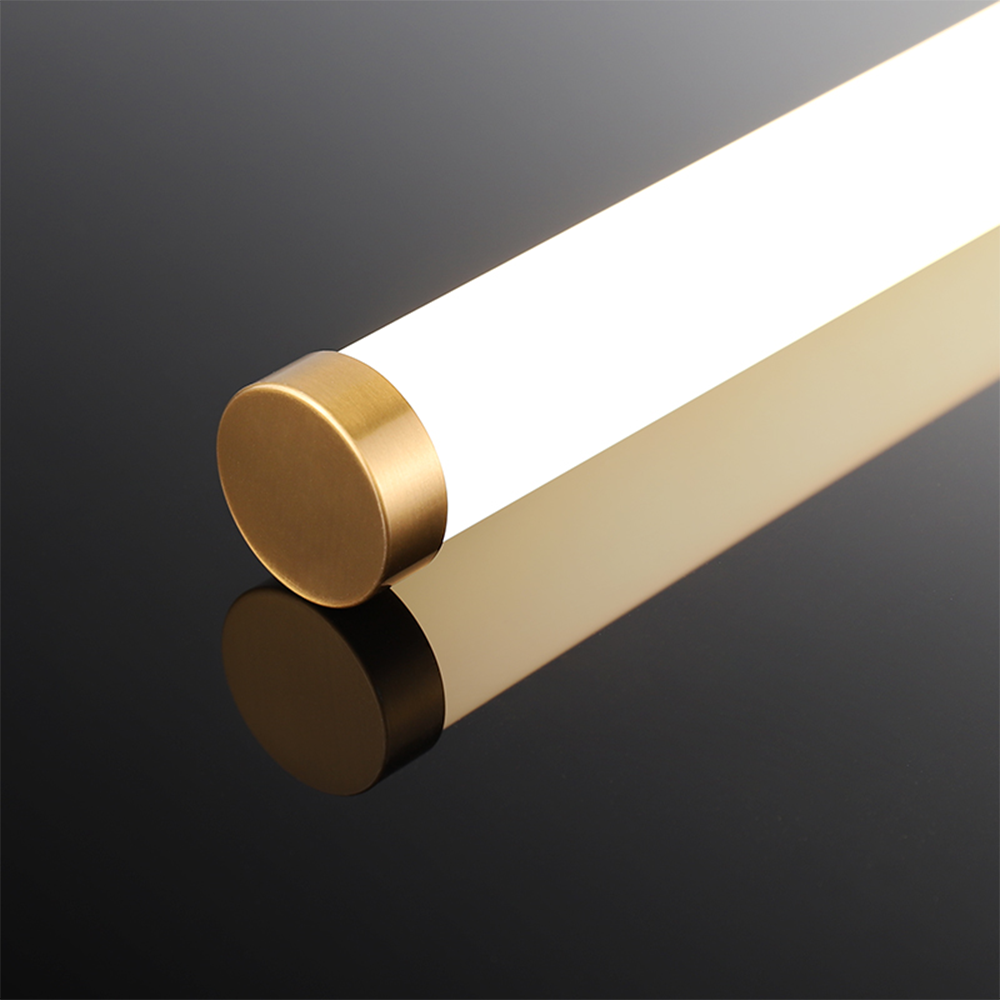 Modern LED Wall Lamp Linear Tube Light with Integrated LED and Gold Accent