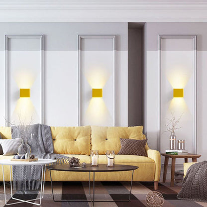 Modern LED Wall Lamp with Up and Down Light Effect, Square Design