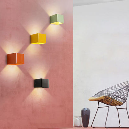 Modern LED Wall Lamp with Up and Down Light Effect, Square Design