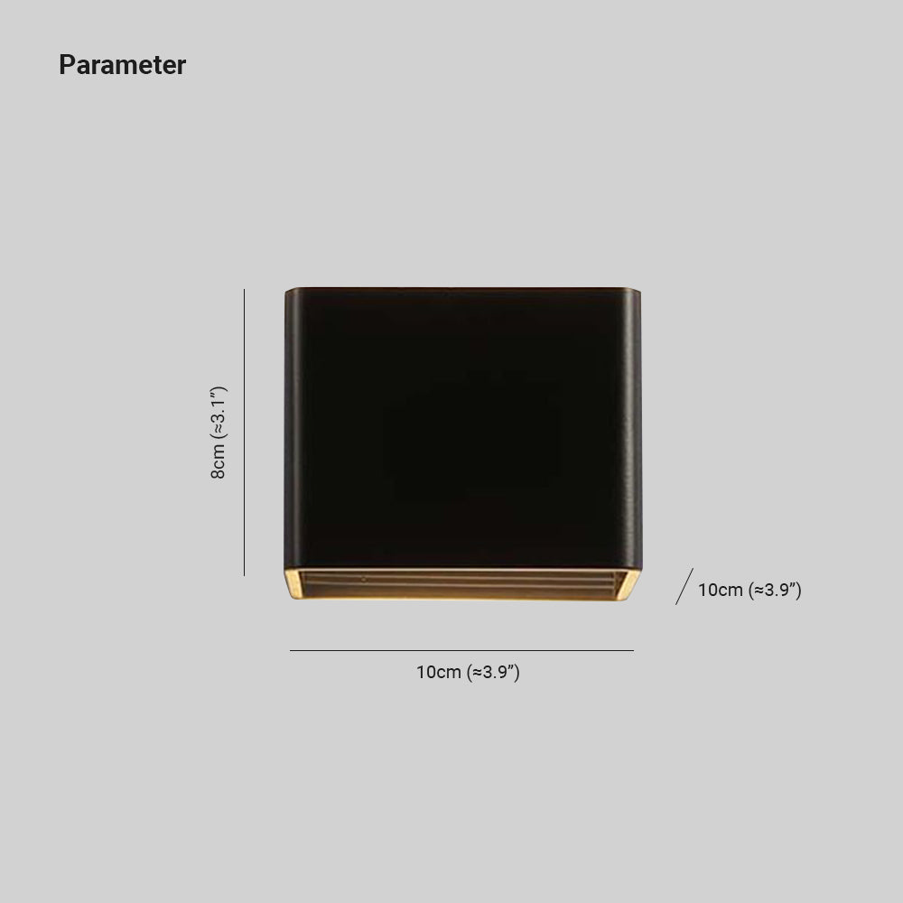 Modern LED Wall Lamp with Up and Down Light Effect, Square Design