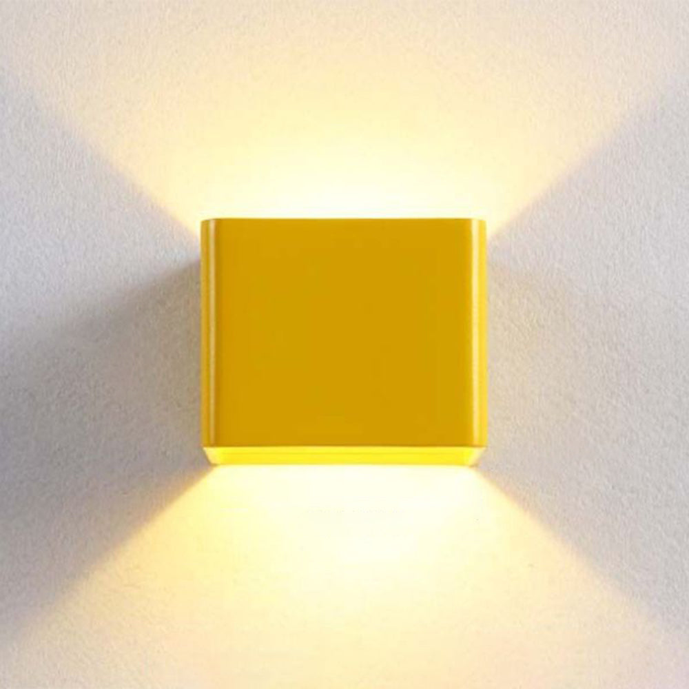 Modern LED Wall Lamp with Up and Down Light Effect, Square Design