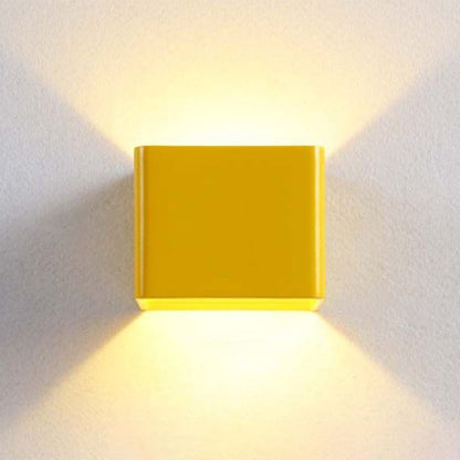 Modern LED Wall Lamp with Up and Down Light Effect, Square Design