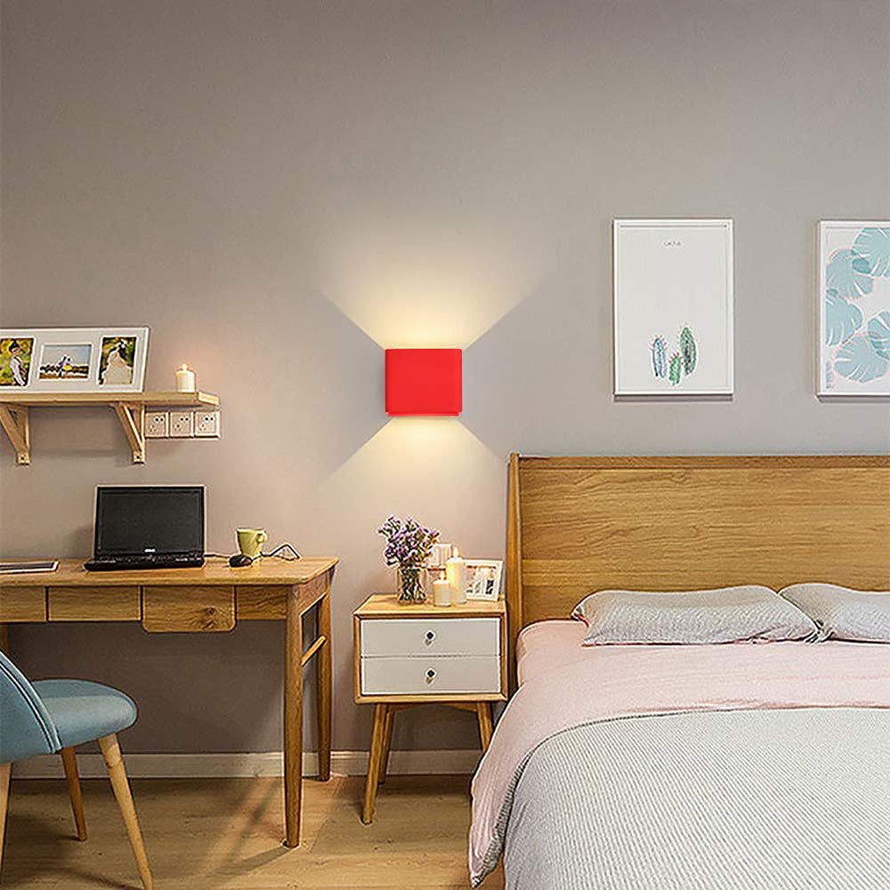 Modern LED Wall Lamp with Up and Down Light Effect, Square Design