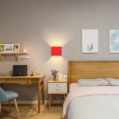 Modern LED Wall Lamp with Up and Down Light Effect, Square Design