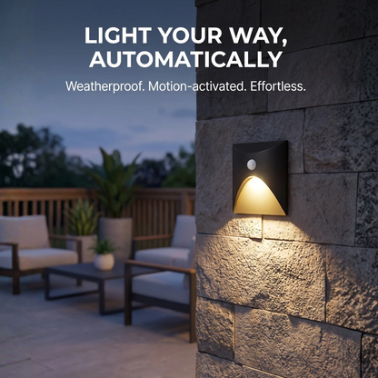 Modern LED Wall Light with Motion Sensor and Square Aluminium Body
