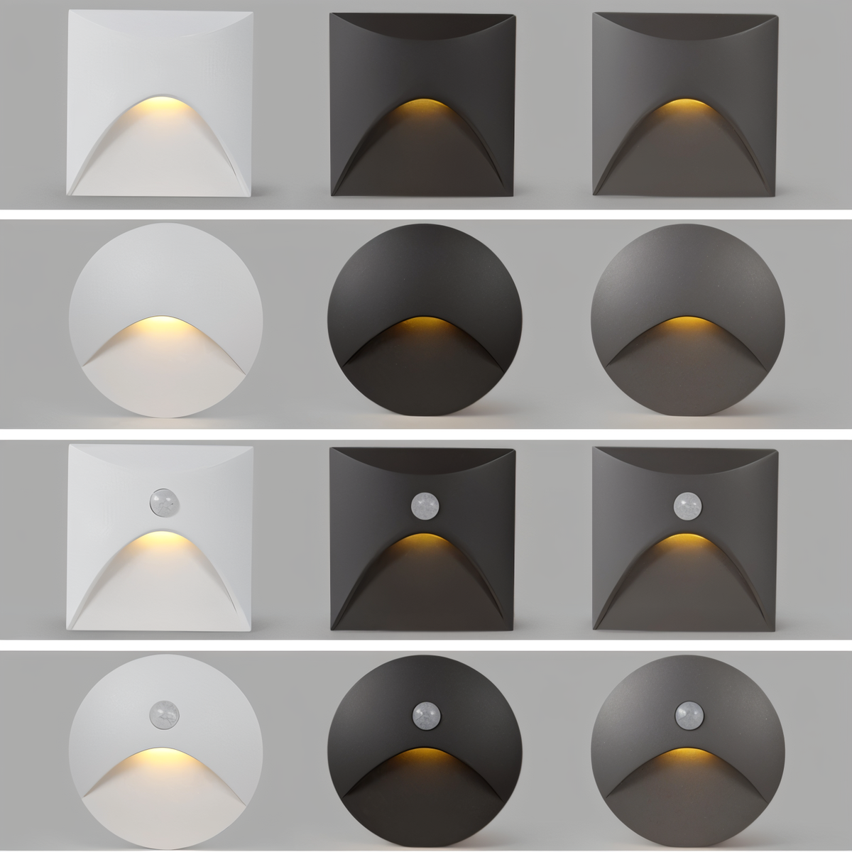 Modern LED Wall Light with Motion Sensor and Square Aluminium Body
